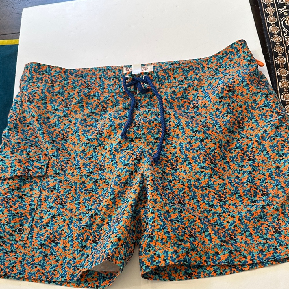 Original Penguin Blue and Orange Swim Board Shorts